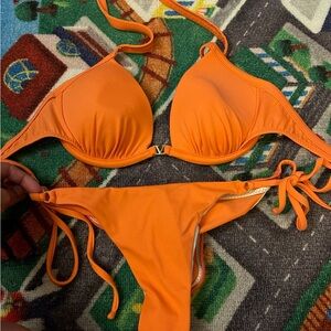 VENUS Orange Push-Up Tie-Side Bikini